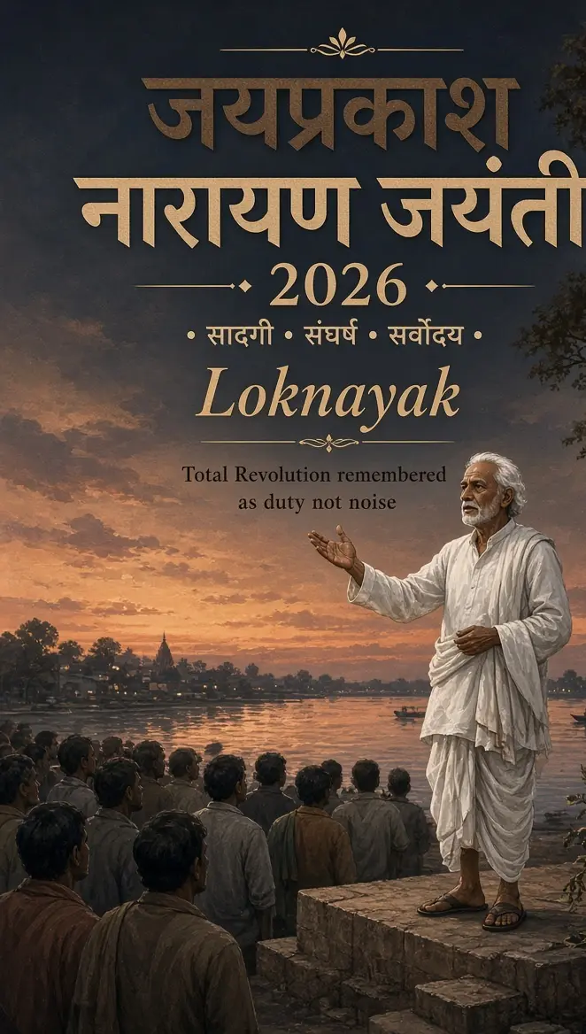 जयप्रकाश नारायण जयंती 2026 लोकनायक पोस्टर
