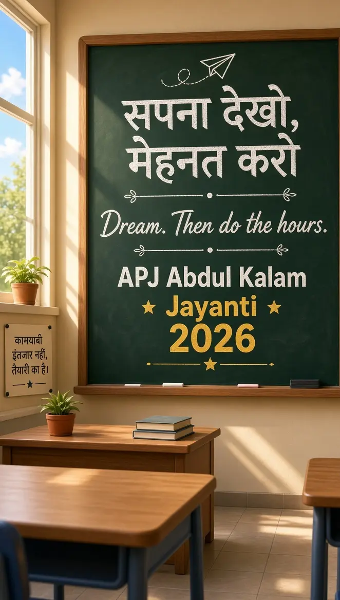 सपना देखो मेहनत करो — कलाम जयंती 2026 पोस्टर