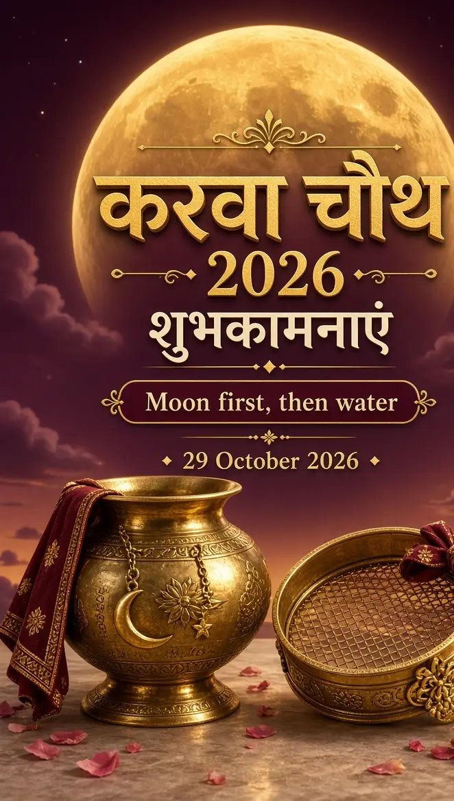 करवा चौथ 2026 शुभकामनाएं चाँद स्टेटस