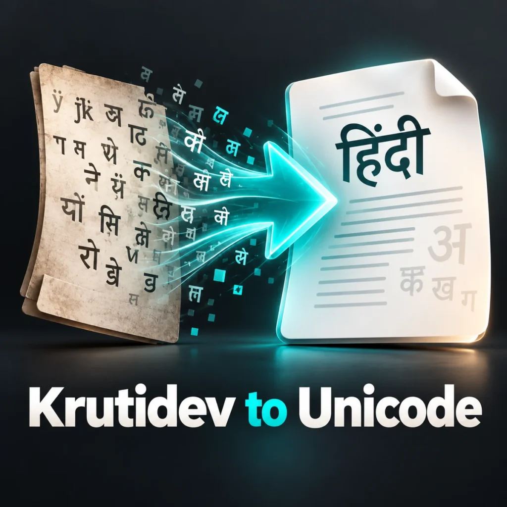 Krutidev to Unicode – कृतिदेव 010 से हिंदी टेक्स्ट कन्वर्ट करें