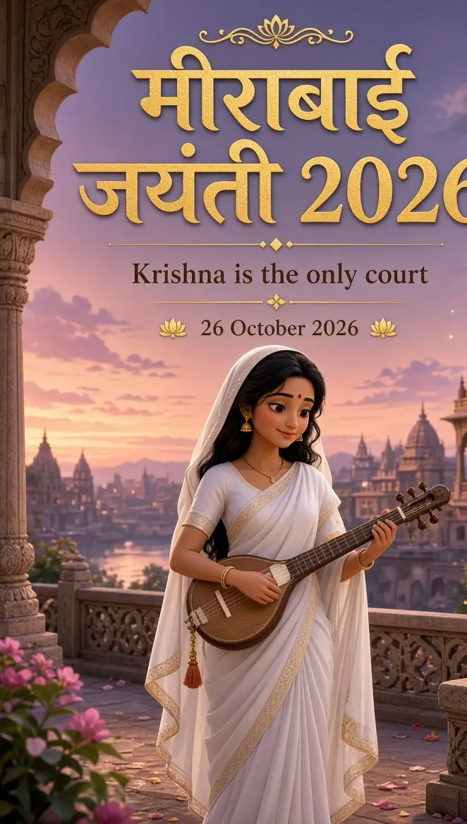 मीराबाई जयंती 2026 भक्ति पोस्टर