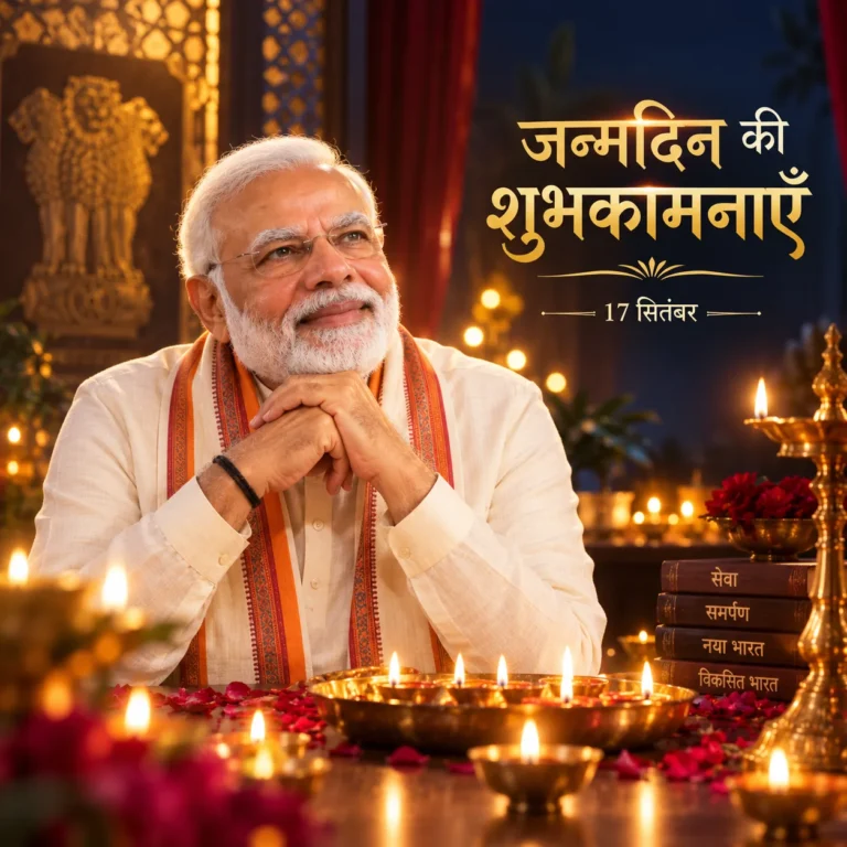 मोदी जन्मदिन — दीया कृतज्ञता पोस्टर