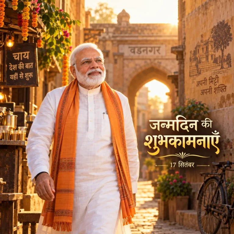मोदी जी जन्मदिन — वार्म पोर्ट्रेट पोस्टर