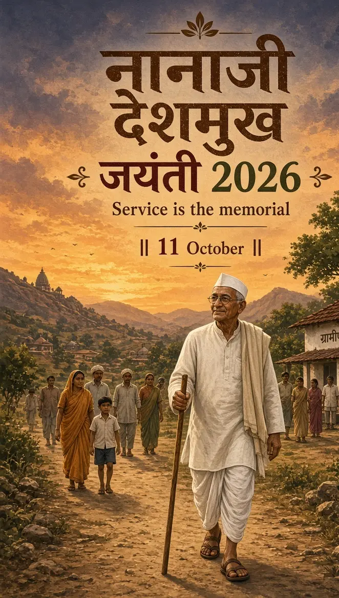 नानाजी देशमुख जयंती 2026 सेवा पोस्टर