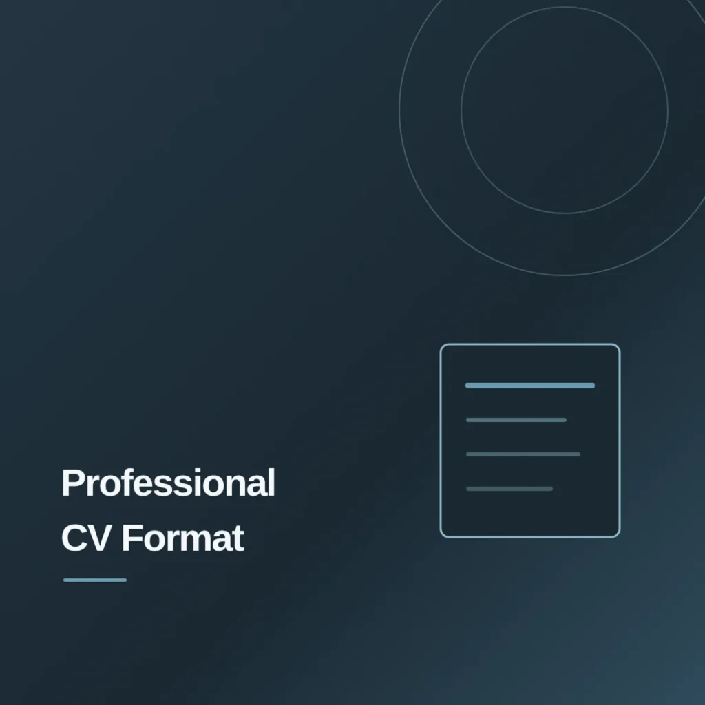 Professional CV Format PDF Download