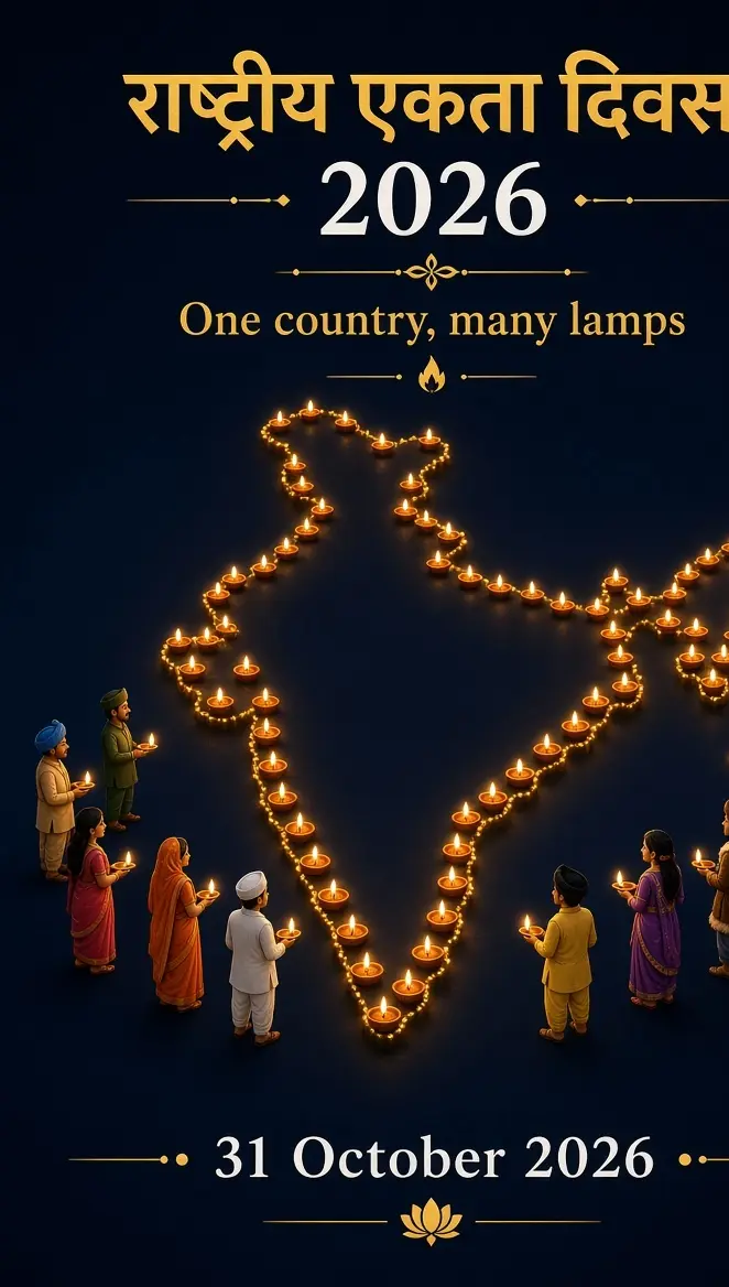 राष्ट्रीय एकता दिवस 2026 हिंदी पोस्टर