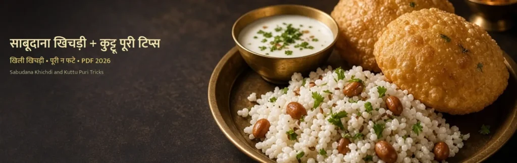 खिली साबूदाना खिचड़ी और फूली कुट्टू पूरी