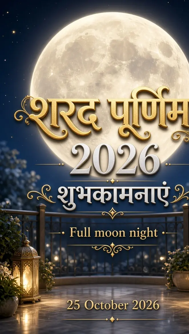 शरद पूर्णिमा 2026 शुभकामनाएं चाँद स्टेटस