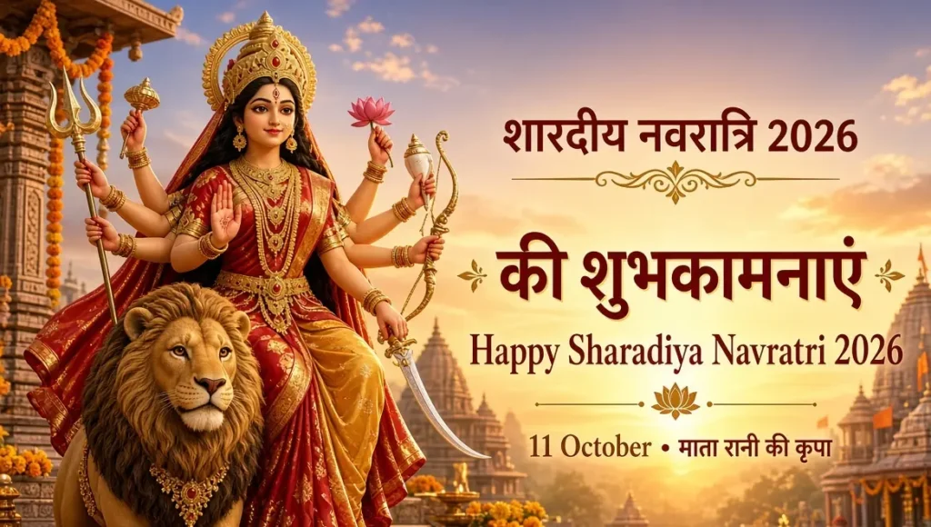 शारदीय नवरात्रि 2026 शुरू: माता रानी की इमेज और शुभकामनाएं
