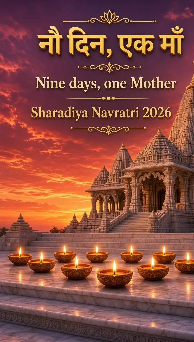 नौ दिन एक माँ — शारदीय नवरात्रि 2026 पोस्टर