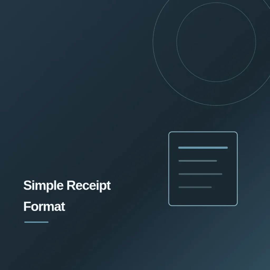 Simple Receipt Format PDF Download