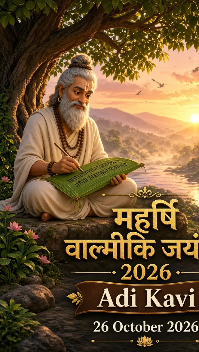 महर्षि वाल्मीकि जयंती 2026 आदि कवि पोस्टर