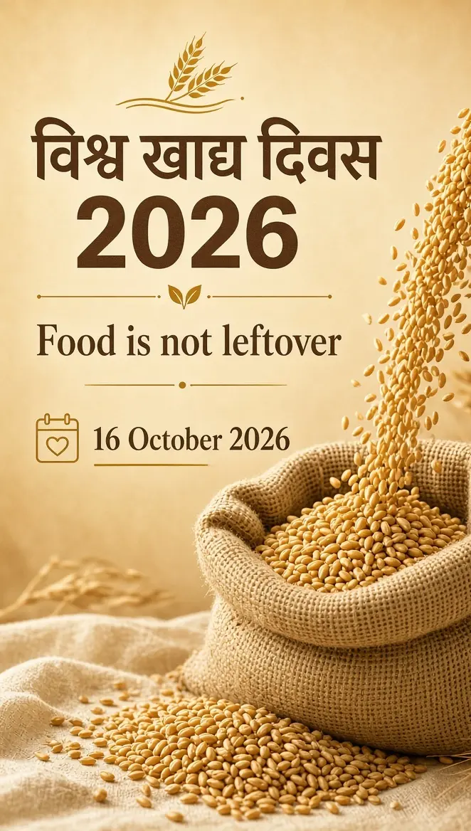 विश्व खाद्य दिवस 2026 — खाना बचा हुआ कूड़ा नहीं