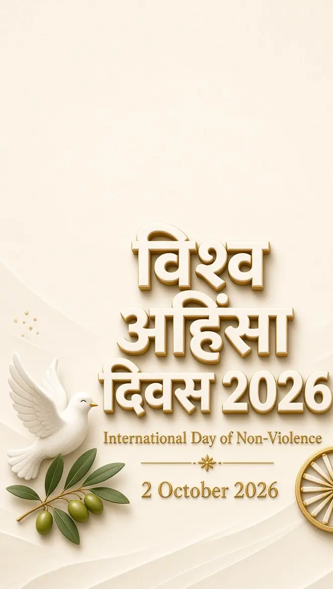 विश्व अहिंसा दिवस 2026 — 2 अक्टूबर।