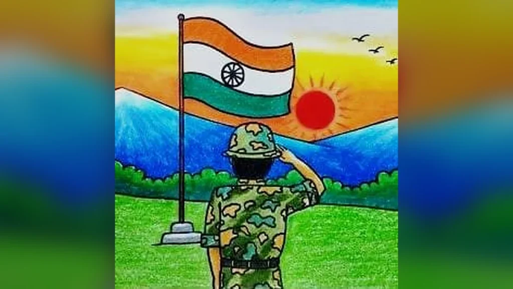 15 August Independence day drawing easy photo for kids | 15 अगस्त इंडिपेंडेंस डे ड्राइंग