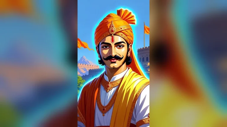 Shivaji Maharaj Painting Style Wallpaper