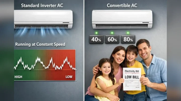 Convertible ac meaning in hindi, inverter ac power consumption chart 2026, 1.5 ton ac electricity bill per hour, best convertible ac in india, difference between dual inverter and convertible ac.