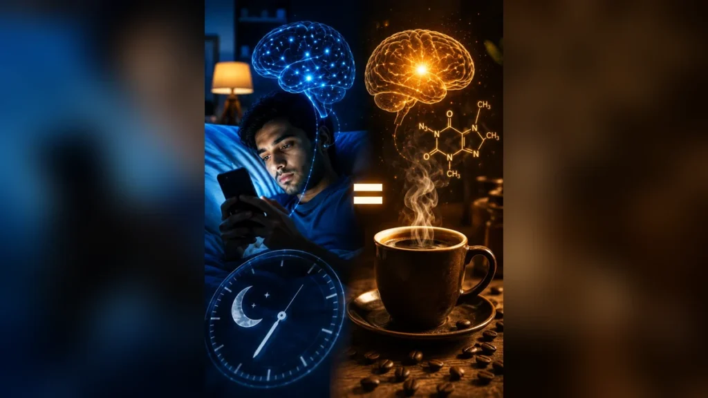 20 मिनट फ़ोन = 1 कप कॉफ़ी? जानिए रात की नींद का पूरा हिसाब