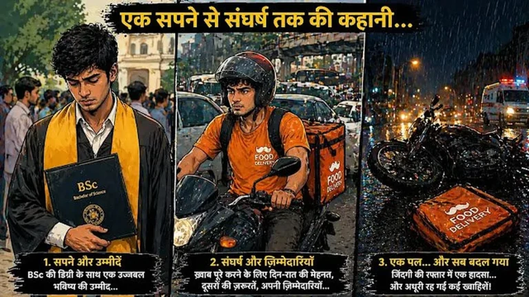 समाज के दबाव और हादसों के खौफ के बीच, एक युवा डिलीवरी बॉय का संघर्ष।