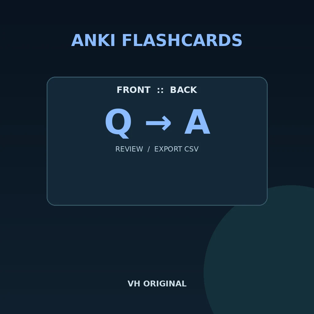 Notes to Anki flashcards — VH Original