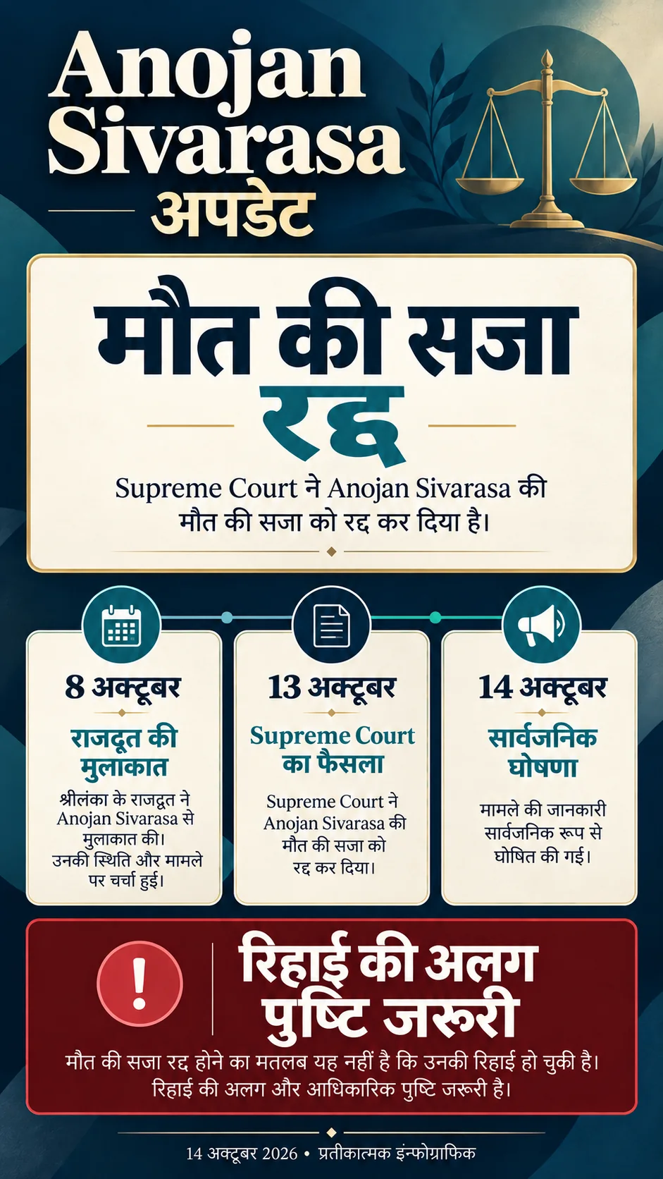 Anojan Sivarasa: मौत की सजा रद्द होने और रिहाई में फर्क