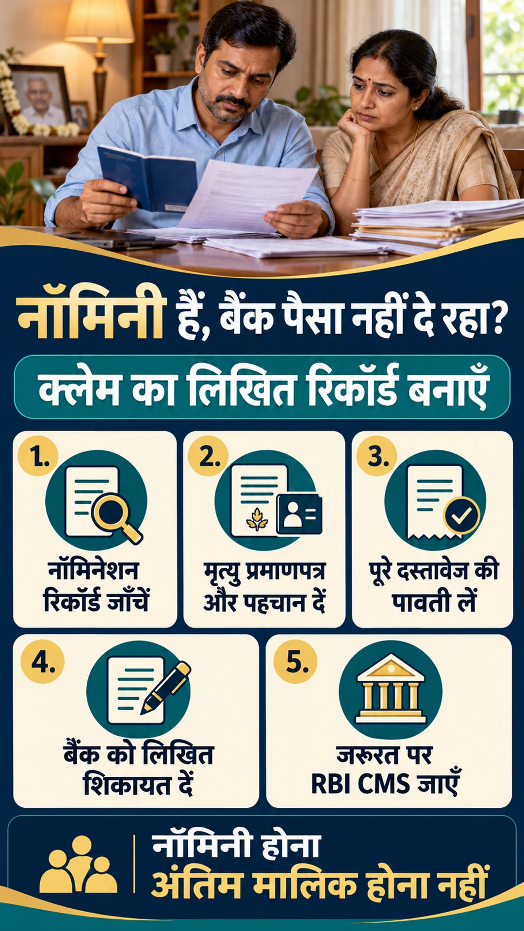 Hindi checklist for a bank nominee deceased-deposit claim