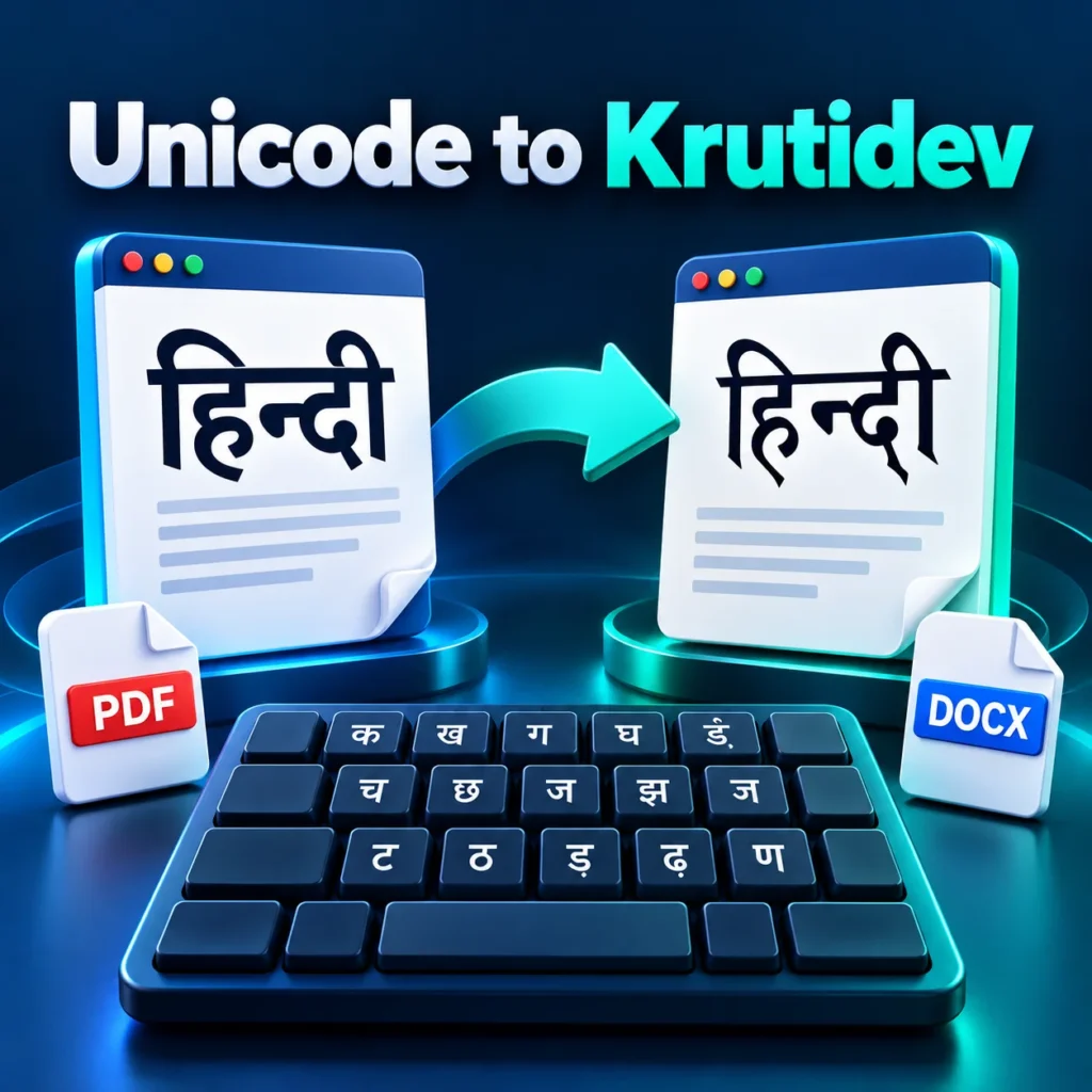Unicode से Krutidev 010 Converter – हिंदी Text