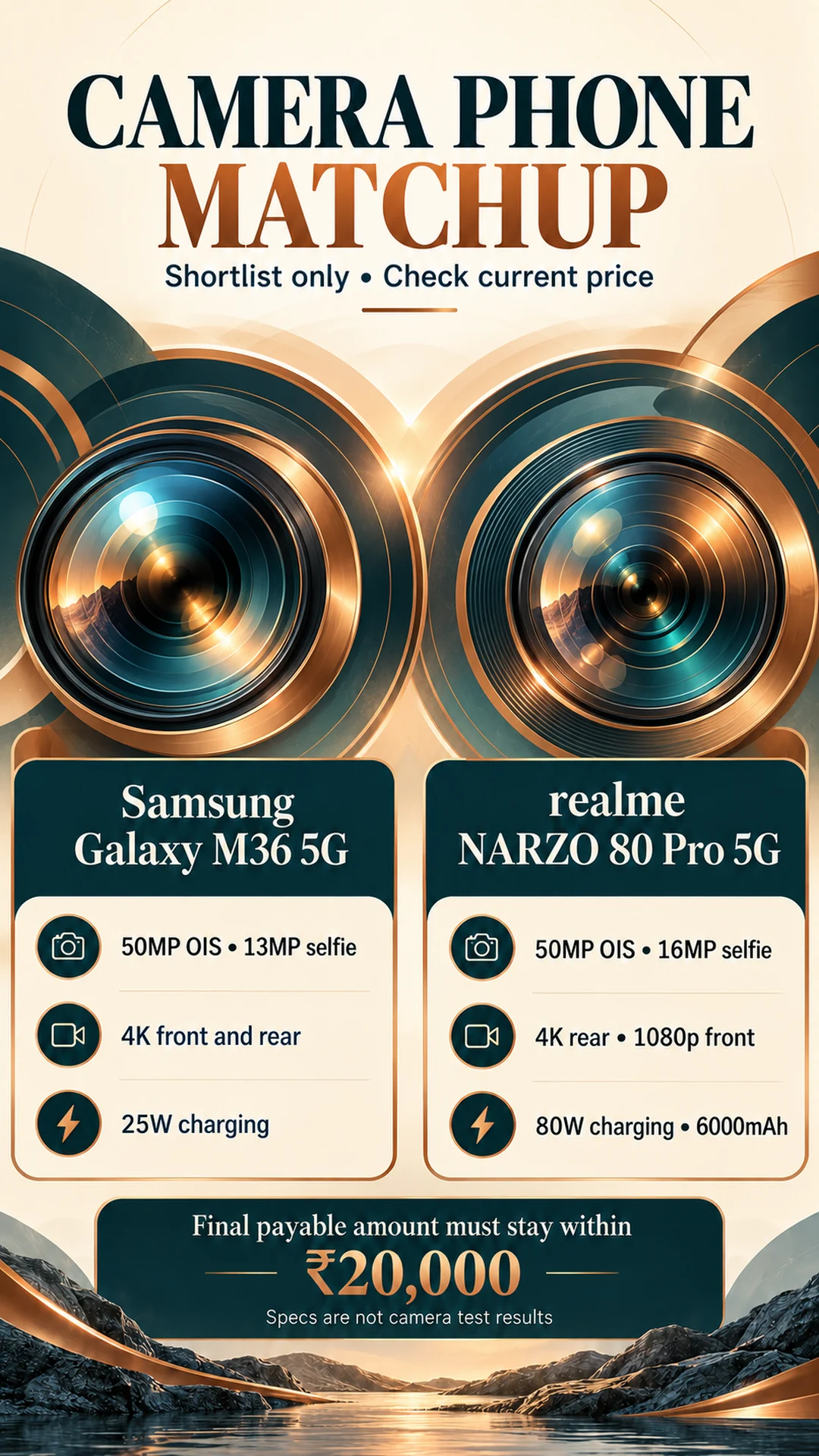 Samsung M36 और realme NARZO 80 Pro के कैमरा वीडियो व चार्जिंग की तुलना