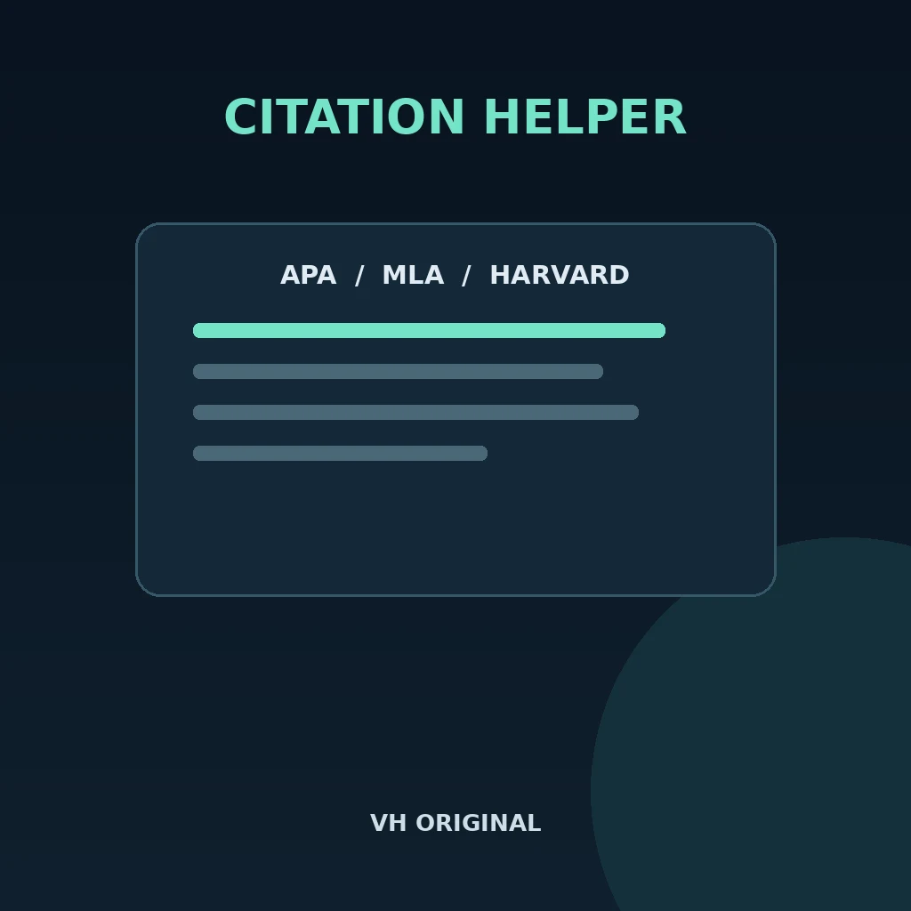 Citation and BibTeX helper — VH Original