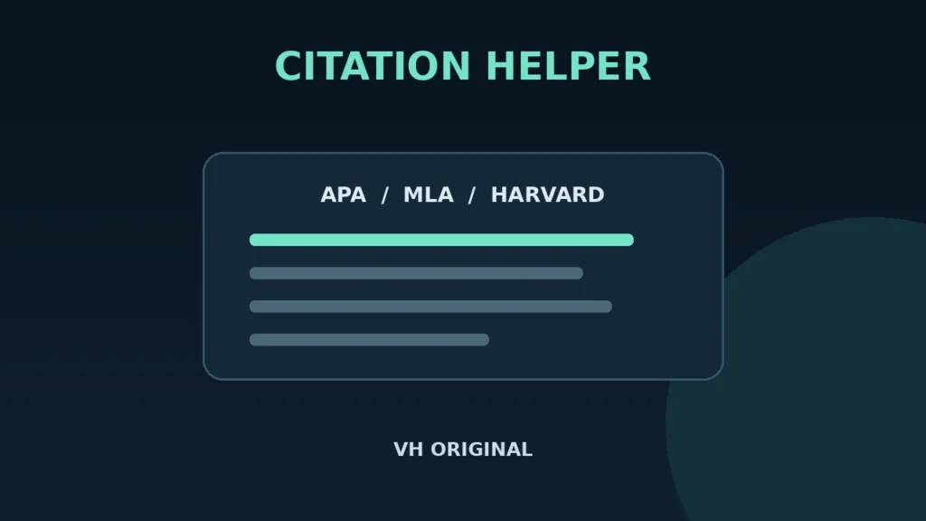 Citation and BibTeX helper — VH Original