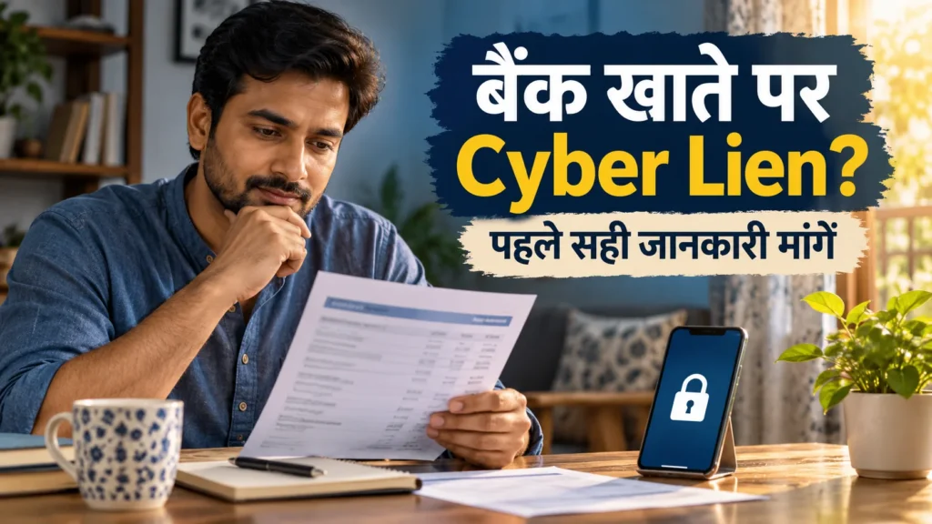 Cyber Lien लगा है पर शिकायत नंबर नहीं मिला? बैंक से विवरण माँगने का आवेदन