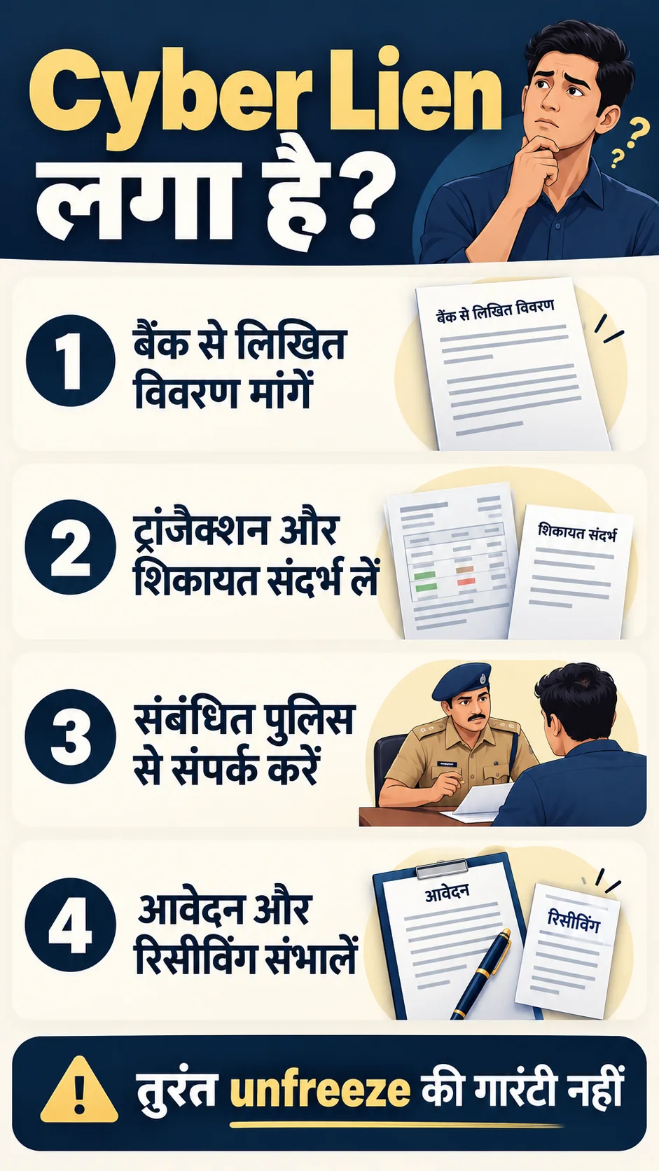 Cyber lien शिकायत संदर्भ और आवेदन की चार कदम वाली चेकलिस्ट