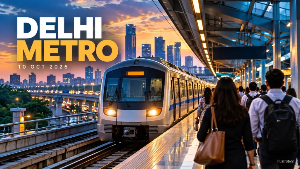 Delhi Metro Update 10 अक्टूबर 2026: कौन से स्टेशन और गेट खुले, कौन से बंद?