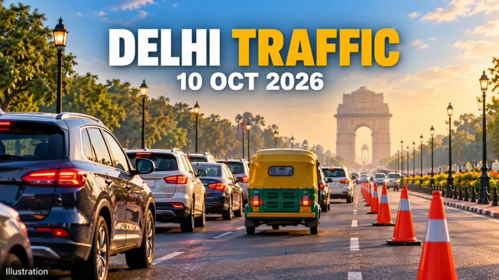 Delhi Traffic Advisory 10 अक्टूबर 2026: बंद रास्ते और रूट डायवर्जन