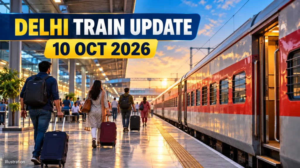 Delhi Train Update 10 अक्टूबर 2026: रद्द ट्रेन लिस्ट और स्टेशन की स्थिति