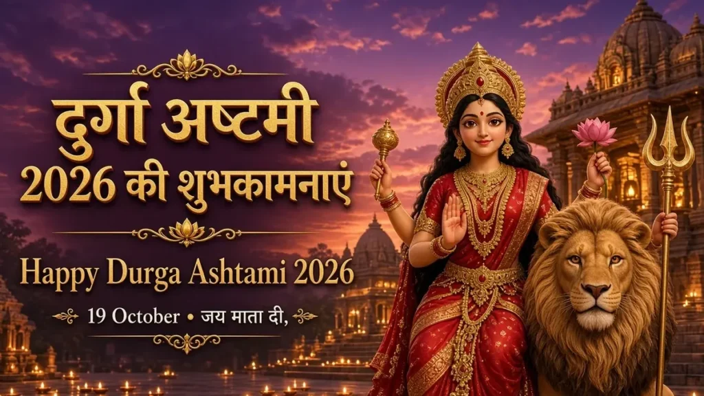 दुर्गा अष्टमी 2026: माता रानी की शुभकामना इमेज