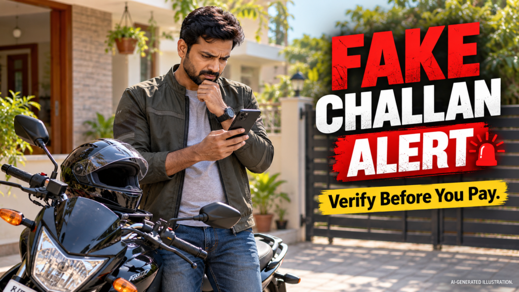 ভুয়ো ট্রাফিক চালান মেসেজ: eChallan যাচাই ও APK স্ক্যাম থেকে সুরক্ষা