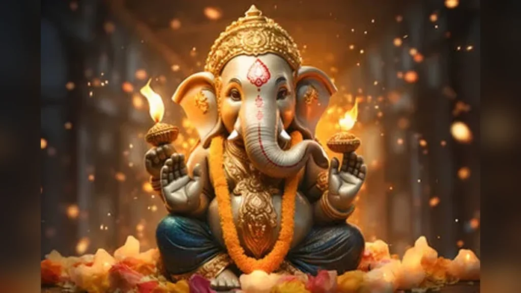 Left Trunk Sitting Ganesh Vastu Photo: घर के लिए बैठे गणेश फोटो