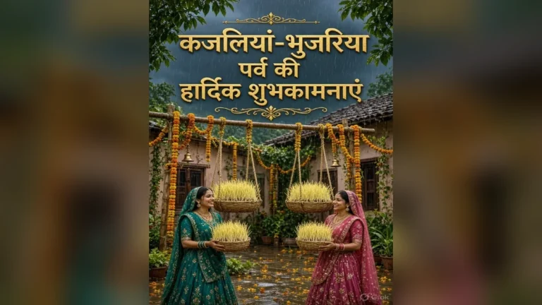 कजलियां-भुजरिया पर्व पर पारंपरिक वेशभूषा में सजी महिलाएं और अंकुरित ज्वारे