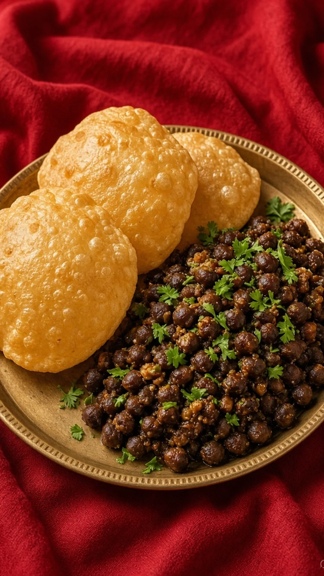 कन्या पूजन पूरी और काला चना