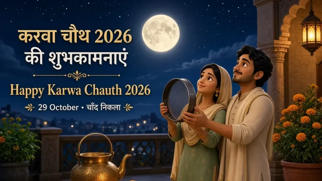 करवा चौथ 2026: शुभकामना इमेज, चाँद पोस्टर और स्टेटस