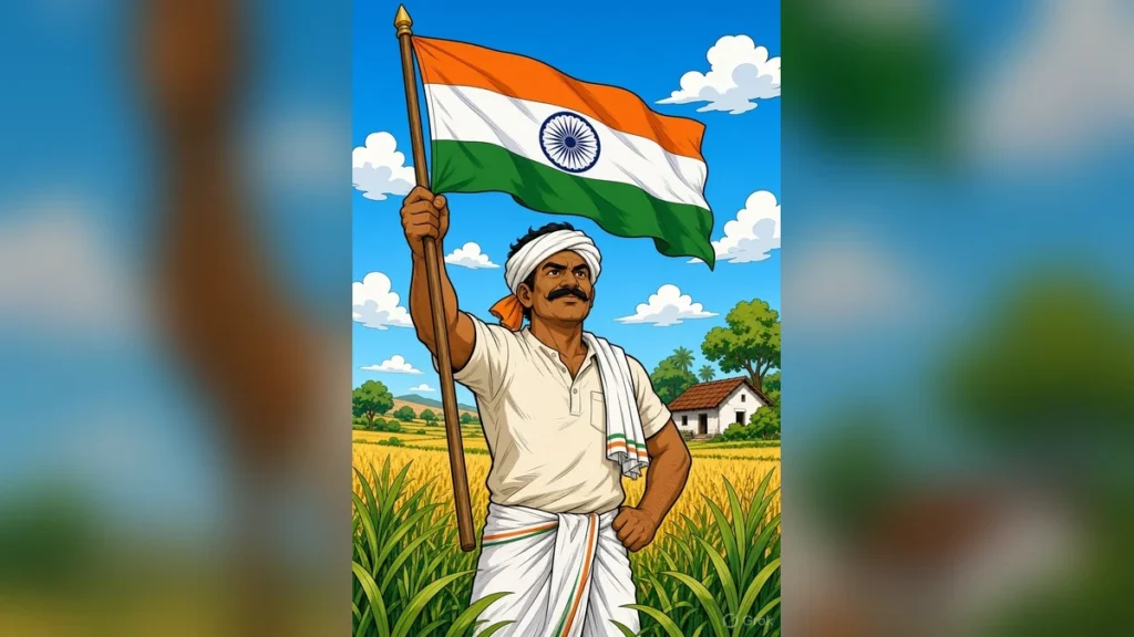 किसान और तिरंगा HD वॉलपेपर: देशभक्ति वॉलपेपर इमेजेस