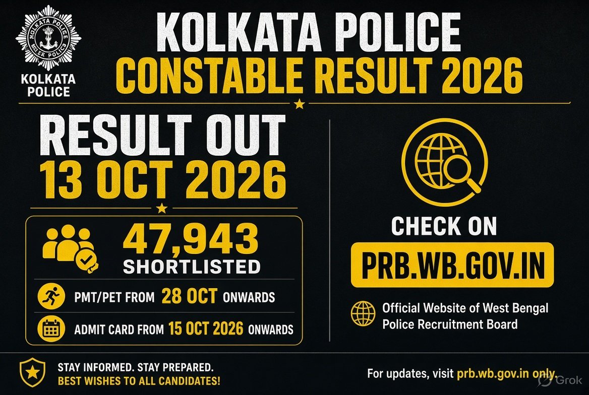 Kolkata Police Constable Result 2026