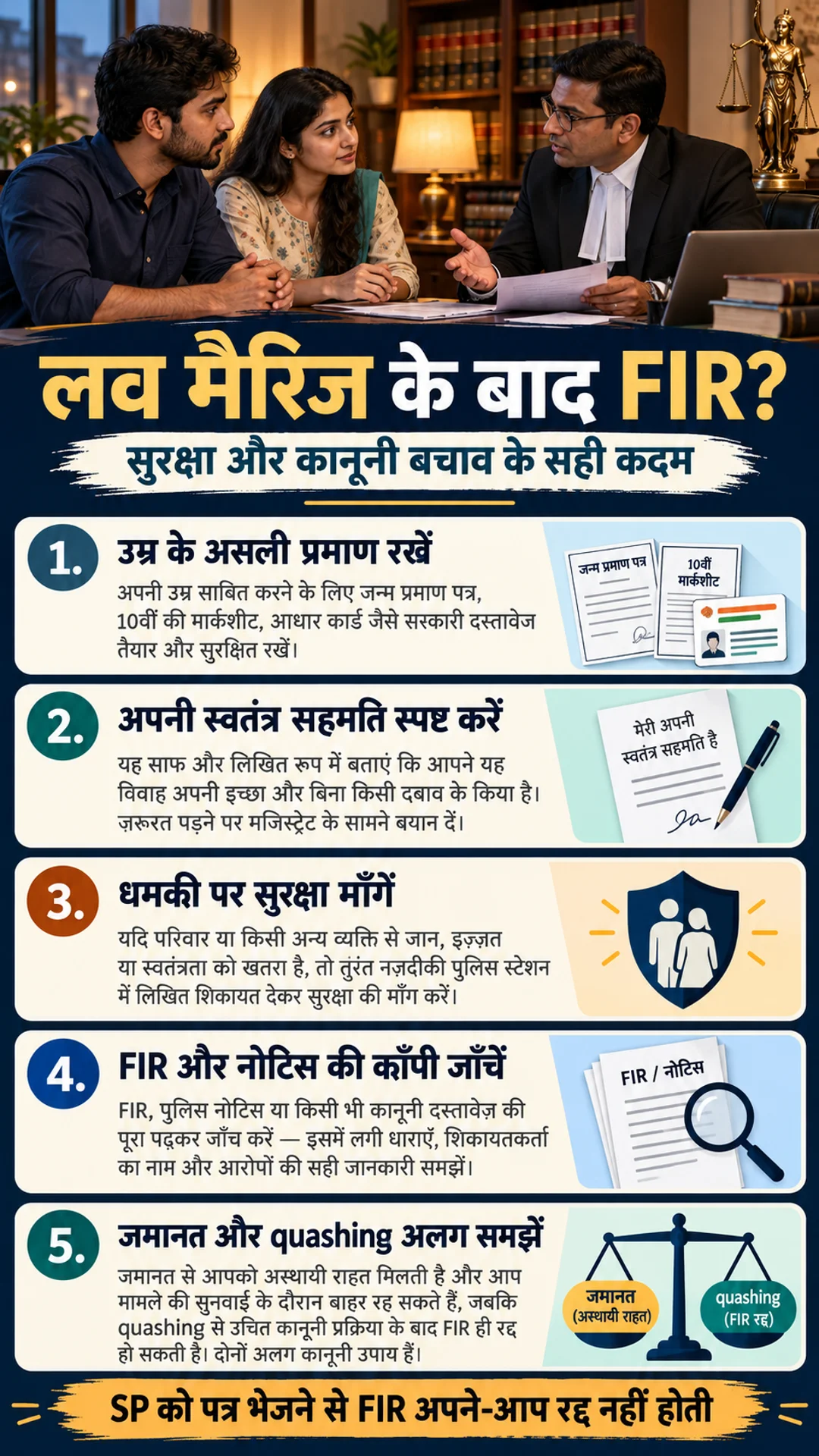 Hindi checklist for protection and legal remedies after a love marriage FIR
