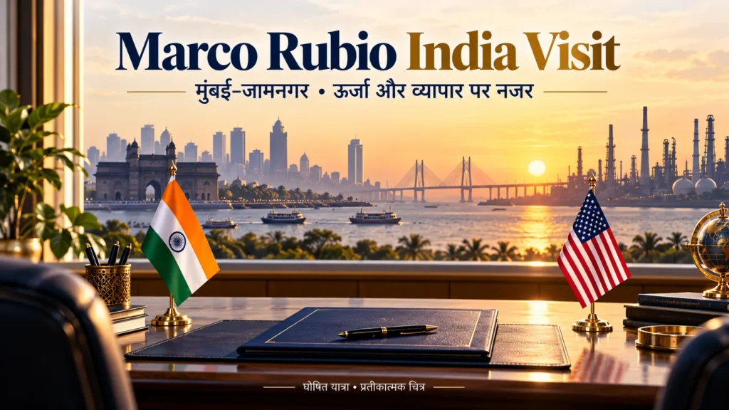 Marco Rubio India Visit: मुंबई–जामनगर, तारीख और ऊर्जा–व्यापार का एजेंडा