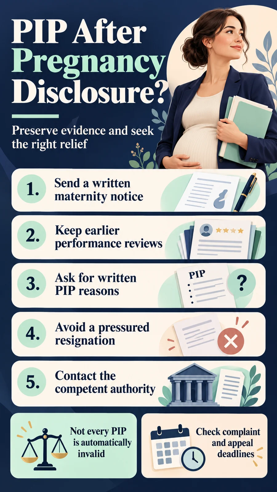 Five steps for a PIP after pregnancy disclosure or termination pressure