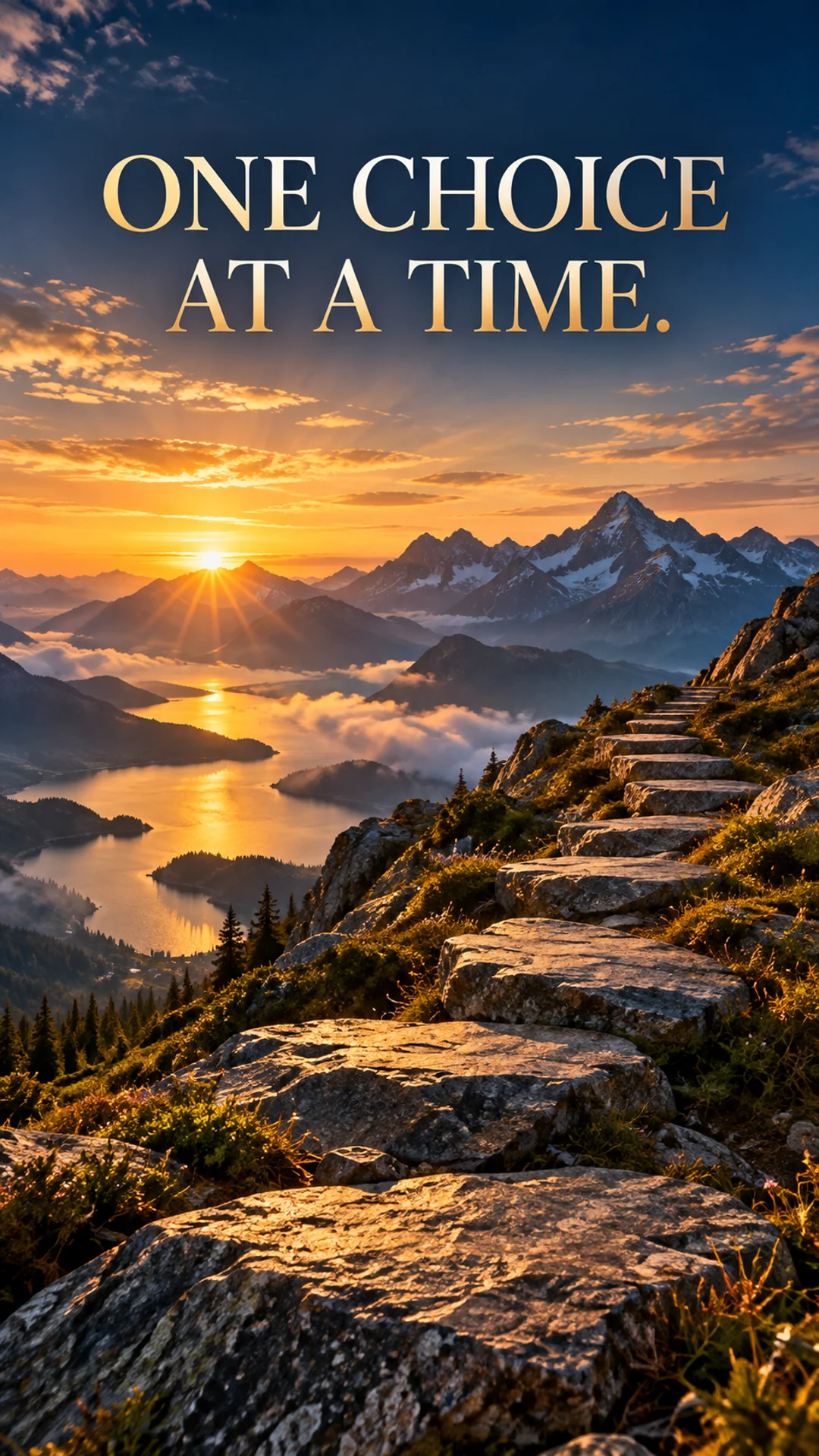 Original English NoFap motivation phone wallpaper: One choice at a time.