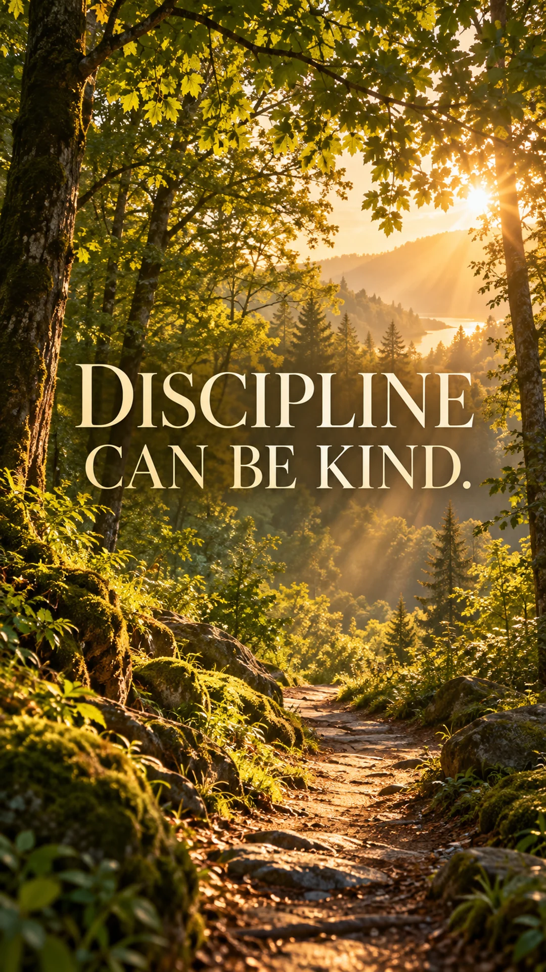 Original English NoFap motivation phone wallpaper: Discipline can be kind.