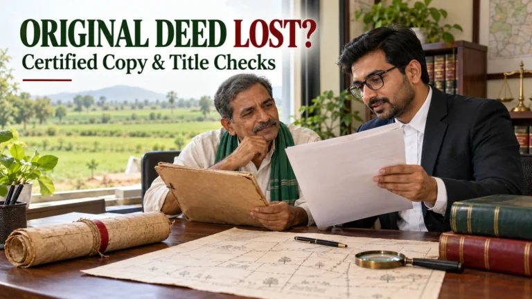 पुश्तैनी जमीन की मूल रजिस्ट्री खो गई? प्रमाणित नकल और बिक्री से पहले जाँच