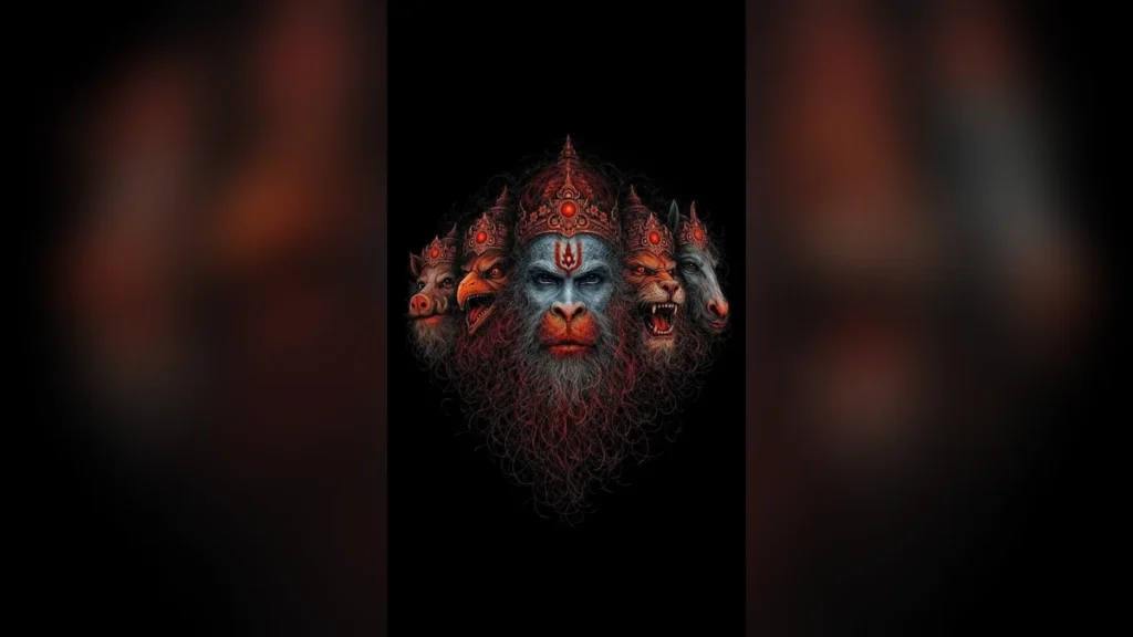 हनुमान जी वॉलपेपर 4K HD फ्री डाउनलोड – पंचमुखी हनुमान अट्टीट्यूड मोबाइल वॉलपेपर